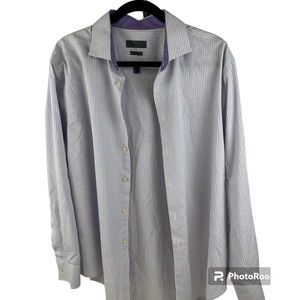 CALVIN KLEIN MEN'S SLIM FIT NON IRON DRESS SHIRT PURPLE SIZE 17- (32-33)